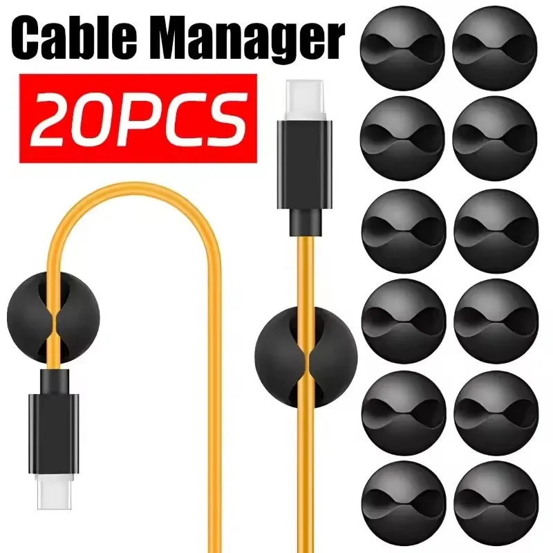 Car Cable Organizer - 데스크탑용 케이블 클립, 휴대용 접착식 케이블