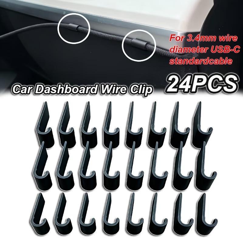 Car Cable Organizer - 24개입, 3.4mm 차량용 케이블 정리 클립,
