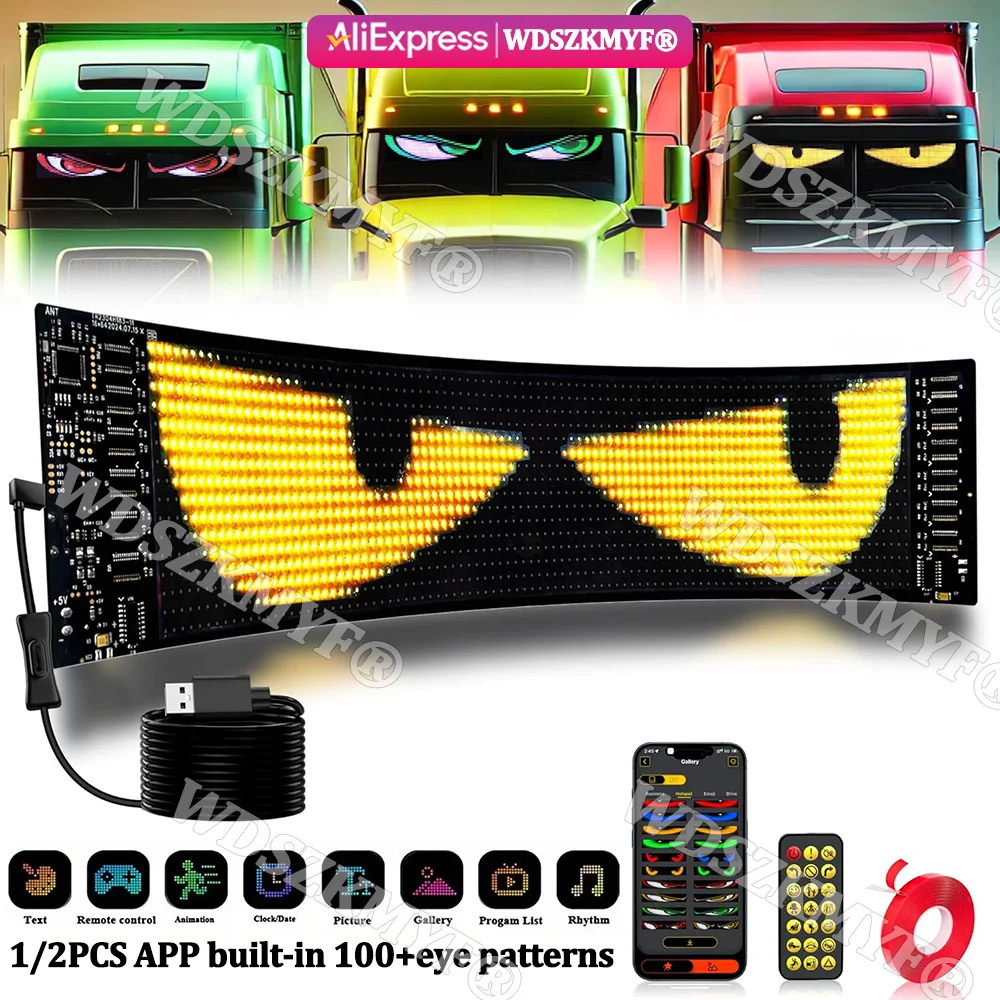 Car Led Light - 데빌 아이즈 다기능 밝은 블루투스 앱